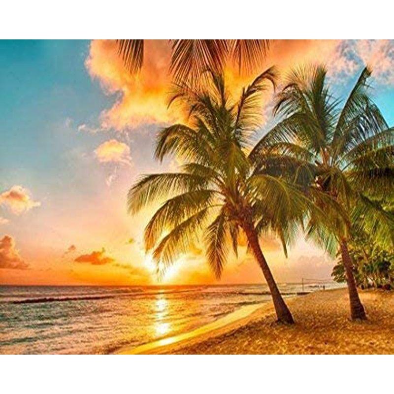 5D Diamond Painting Landscape Sunset Sea Cross Stitch Full Round Diamond Mosaic Home Decoration DIY Handmade