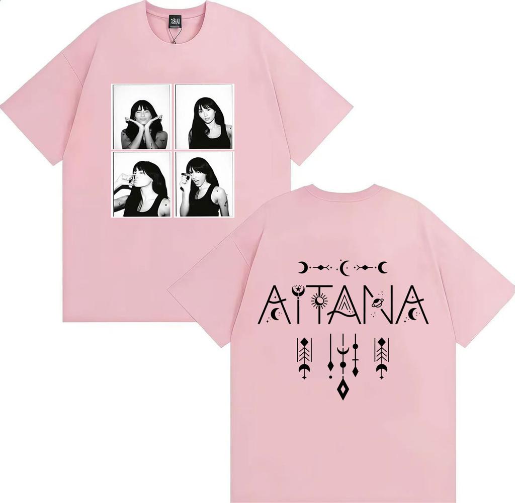 Trendy Aitana Graphics TShirt Men Women Pop Double Sided Print Summer Streetwear Cotton T Shirt Casual Tops Fans Gift Streetwear