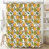 Orange Slice Shower Curtain Bathroom Decor With Citrus Fruits Pattern Waterproof Fabric For Home Bath Accessories In White