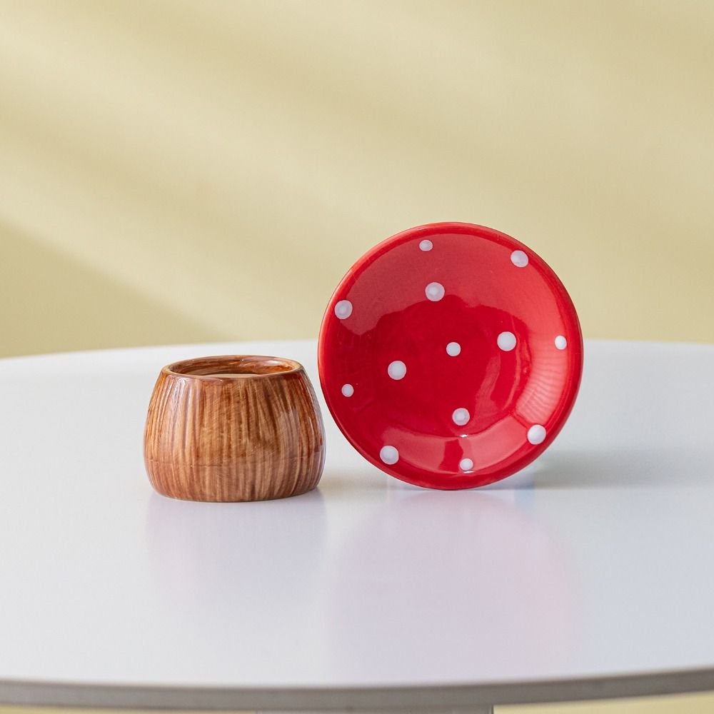 Mushroom Shape Mushroom Storage Tray Detachable Jewelry Organizer Cute Ceramic Key Catchall Phone