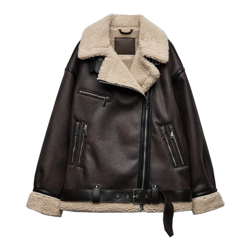 

Осень и Зима Новая Утолщенная Теплая Замша из Овечьей Шерсти Brown XL