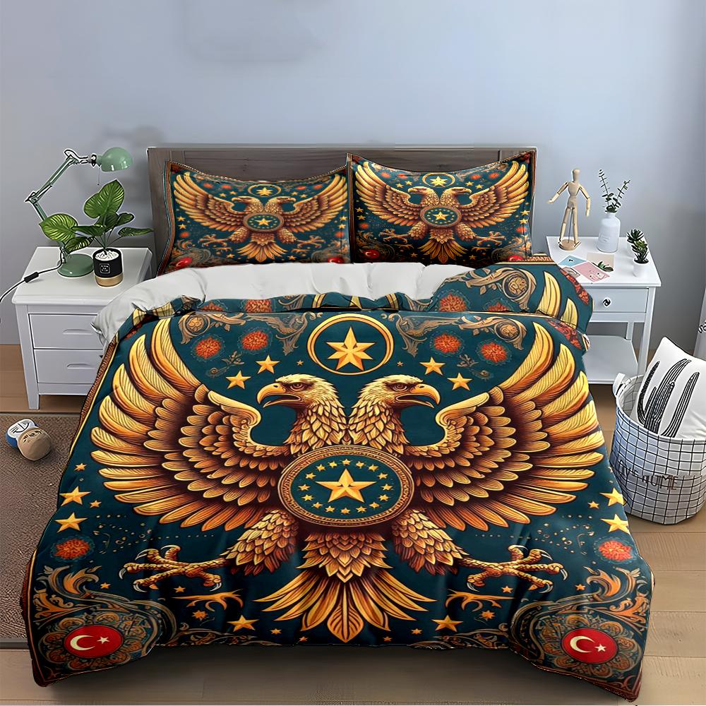 Double-Headed Eagle Starry Bedding Set Bedding set (1 duvet cover, 2 pillowcases, duvet not included)