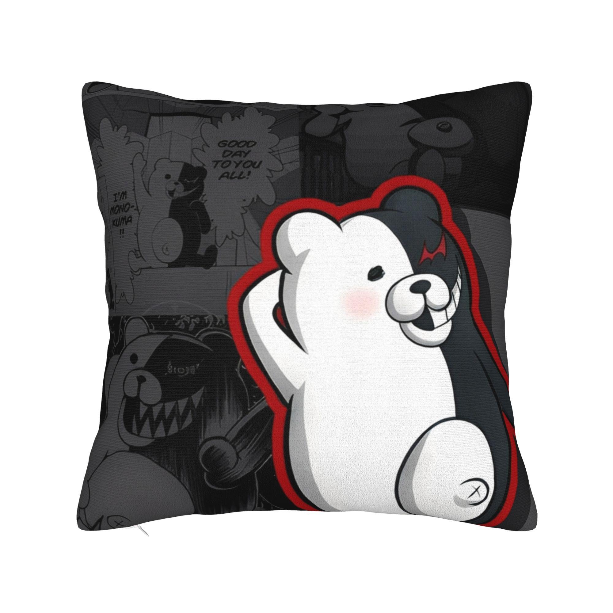 Декоративная наволочка Danganronpa Японские аниме аксессуары Для дома Наволочка для подушки-подушки Квадратная Несколько размеров 12x12Inch