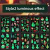 10pcs Luminous Tattoo Stickers Christmas Theme Waterproof Temporary Tattoo Santa Reindeer Tree Candy Design Holiday Makeup Decor