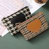 Druck Canvas Münzbeutel Pu Leder Kurzes Portemonnaie Tragbar Hahnentritt Reißverschluss Tasche Outdoor