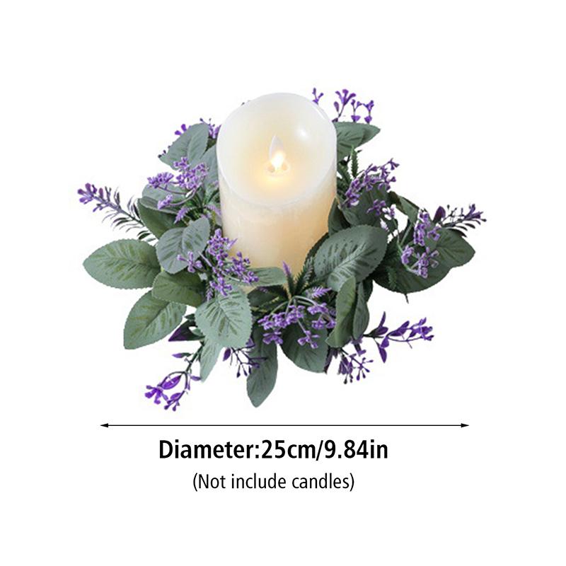 Christmas Candlestick Wreath Decoration Fake Flower Garland Candle Holder Wreath Wedding Party New Year Home Decor Xmas Ornament