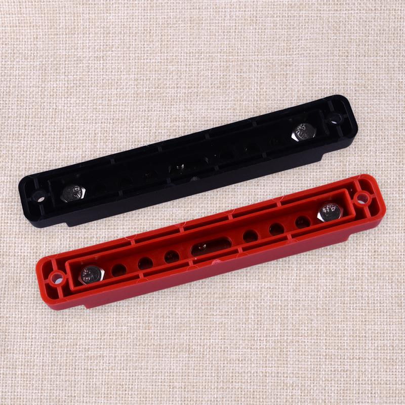 14 Way Car Boat Marine Power Distribution Terminal Block Bus Bar 150A Red & Black