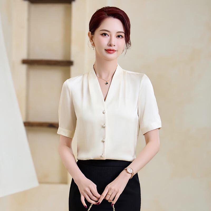 Women's V-Neck Chiffon Professional Blouse
