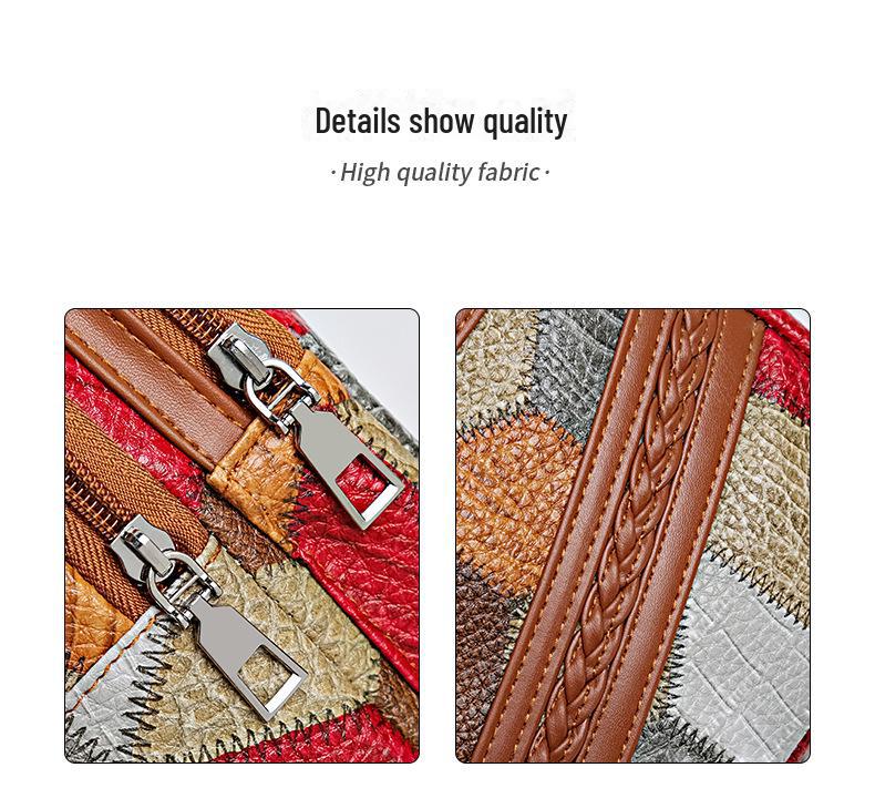 Fashionable Women's Versatile Shoulder & Chest Bag - Stylish Contrast Leather Small Backpack