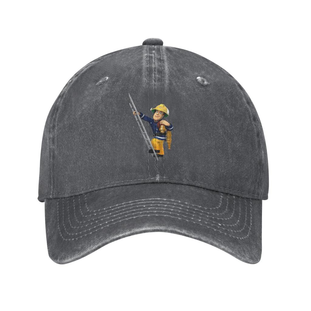 Cartoon Firefighter FireUnisex Sam Washed Denim Cap Casual Baseball Caps Adjustable Hat Summer Unisex Baseball Hats