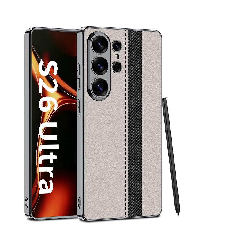 

Кожаный чехол для Samsung S26 Ultra: Однотонный, Контрастный, Защита от падений, Премиальное качество, Унисекс Защитный чехол Galaxy S26 Ultra