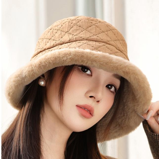 Autumn and Winter Plush Thickened Cold-proof Bucket Hat Women's Bucket Hat Casual Basin Hat
