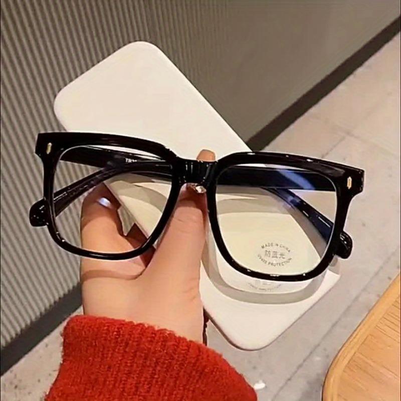 New Retro Frosted Frame Bright Black Frame Slimming Glasses for Women Plain White Flat Mirror