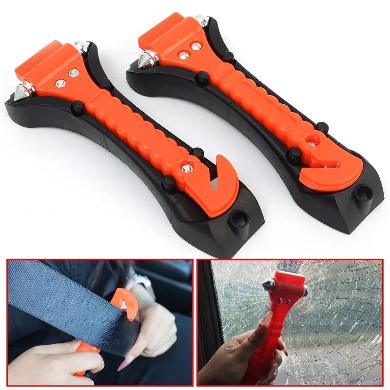 1/2PCS Survival Safety Hammer Car Window Breaker Basics Emergency 2-in-1 Seat Belt Cutter Window Hammer Escape Tools Accessories
