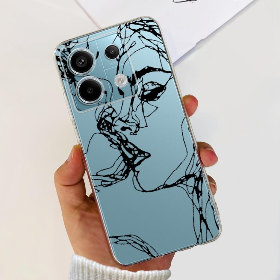 For Xiaomi Poco X6 5G Case Luxury Painted Cover Clear Silicone Phone Case For Xiaomi Poco X6 Pro PocoX6 X6Pro Soft Fundas Bumper