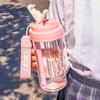 Water Bottle Drink With Straw Durable With Graduated Filter 600 Ml