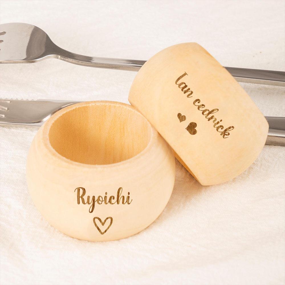 Personalized Wooden Napkin Ring Table Decoration Engraved Rings Wedding Accessories Home Decor Kitchen Decor Housewarming Gift
