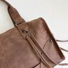 Suede Tote Bag Women's Fashion Shoulder Bag with Lace Up Detail and Adjustable Crossbody Strap