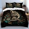 Leopard Family Art Decor Set Bedding Set with 1 Duvet Cover 2 Pillowcases Single Double King Queen Gift