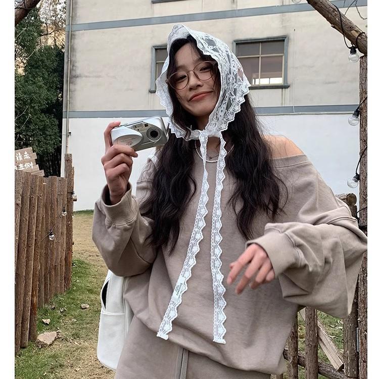 White Lace Triangle Towel, Fart Curtain Stacked, High-End Design, Sweet, Small Skirt, Fashionable And Lazy Style