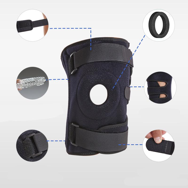 Plus-Size Sports Knee Brace with Adjustable Strap Silicone Spring Knee Support Patella Protection Knee Pad for Running Hiking