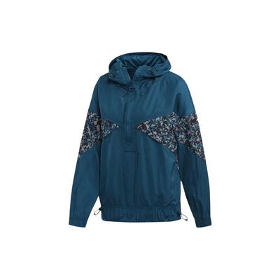 Athletics Camouflage Print Patchwork Design Hooded Jacket Women Jacket Blue EA2536
