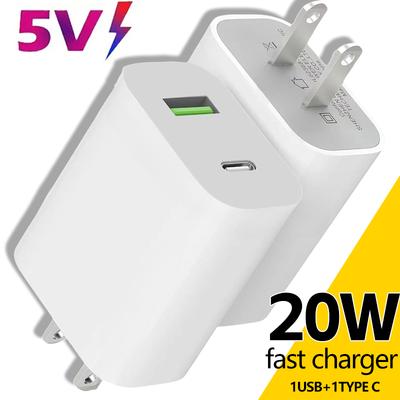 5V USB C Wandladegerät Block 20W Dual Port PD Power Typ C Ladeanschluss Für iPhone iPad Samsung Galaxy Xiaomi Schnellladegerät