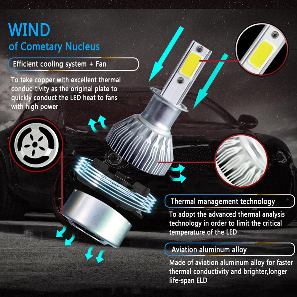 C6 Led light Bulbs LED Car Lights 880 9005 9006 6000K 72W 12V 7200LM Auto lamps led