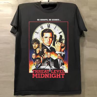 Threat Level Midnight The Office Grafica Retrò T-shirt per bambini Uomo Donna Casual Vintage Cotone Manica Corta Streetwear Tee