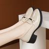 Mocassins pour femmes à talons moyens Escarpins pour dames Cuir Décontracté Bout rond Beau Today Élégant Robe Marque de luxe Chaussure de mode