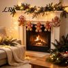 Christmas Fireplace Ornament Set Gingerbread Man Wooden Ornaments, Cute Xmas Tree Vintage Style Holiday Favors Hanging Decoration for Party