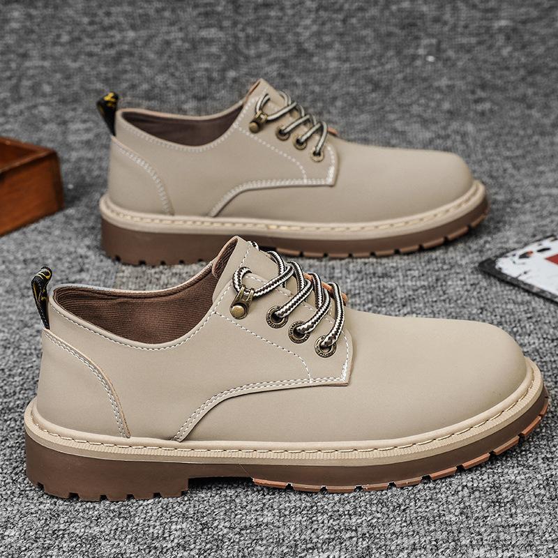 Spring New Low-top British Outdoor Shoes Single Shoes Casual Leather Shoes Breathable
