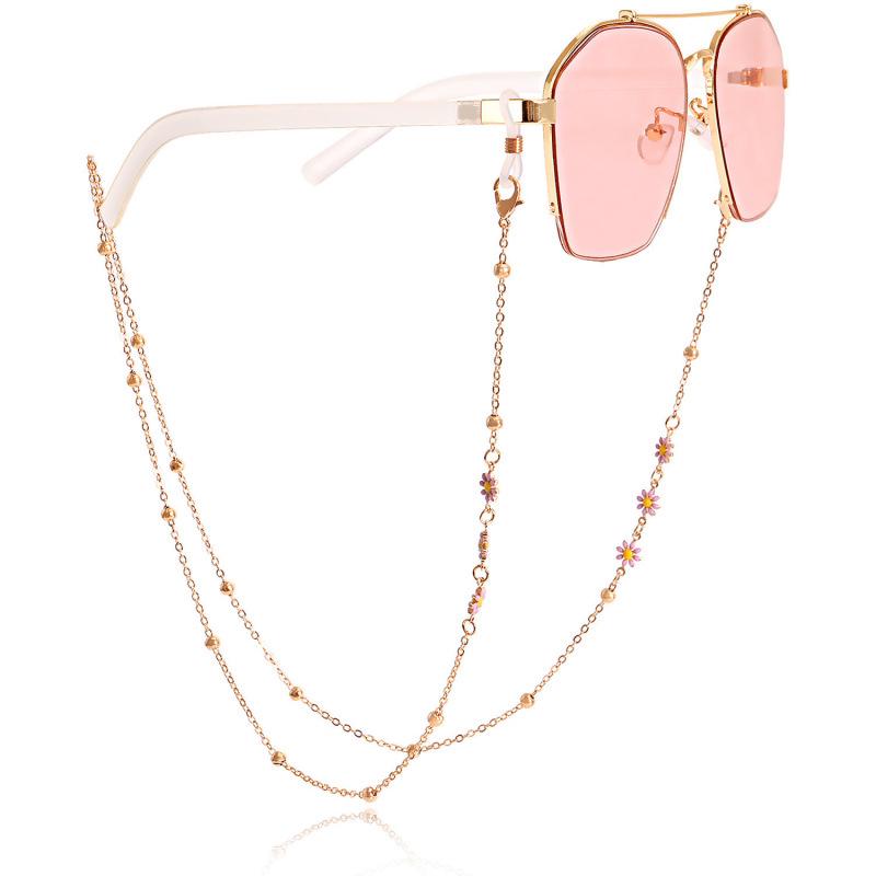 Trendy Colorful Enamel Flower Eyeglass Chain & Mask Lanyard for Women