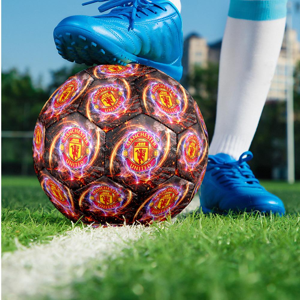 Manchester United Thema Fußballball Größe 5 Fußballball Weiche Haptik Professioneller Trainingsfußball für Outdoor-Sportarten