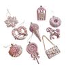 Snowflake Christmas Tree Ornament PVC 3D Pink Pendant DIY Lollipop Ornaments  Holiday Decor