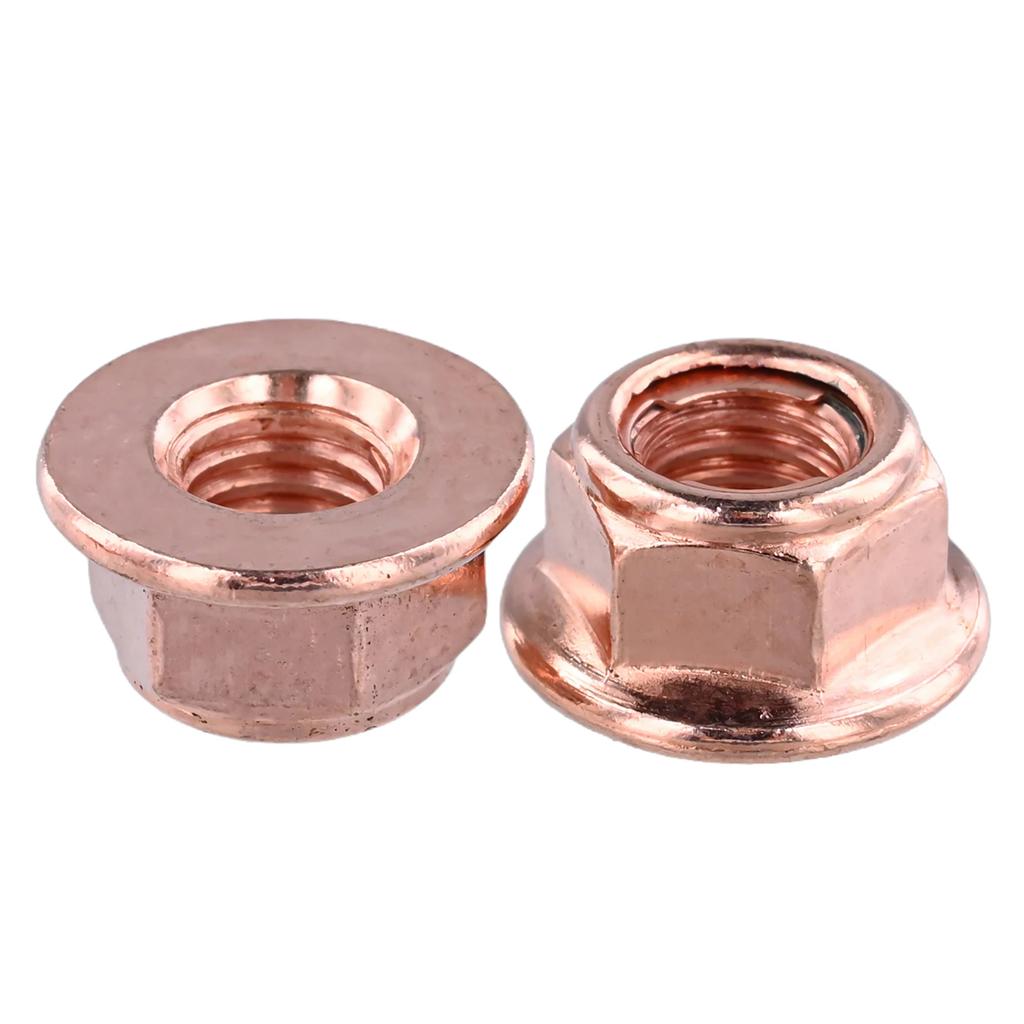 50Pcs/pack Car Exhaust Manifold Lock Nuts Copper Plated M8x1.25 For BMW Vehicles Metal Hexagon Nut Car Acesssories Tools