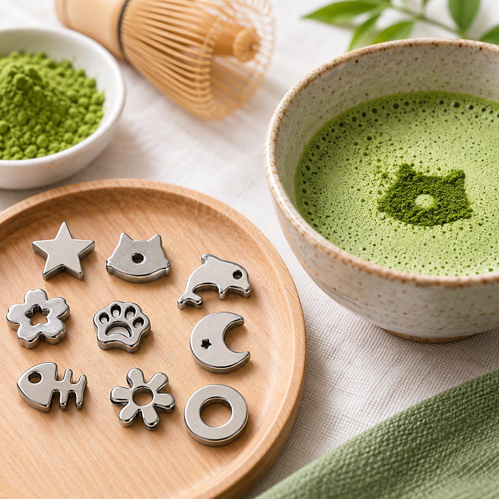 Forme de dessin animé Tamis à Matcha Argenté Tamis à Matcha Perles Presse à Poudre de Matcha pour Aide à Broyer et Tamiser
