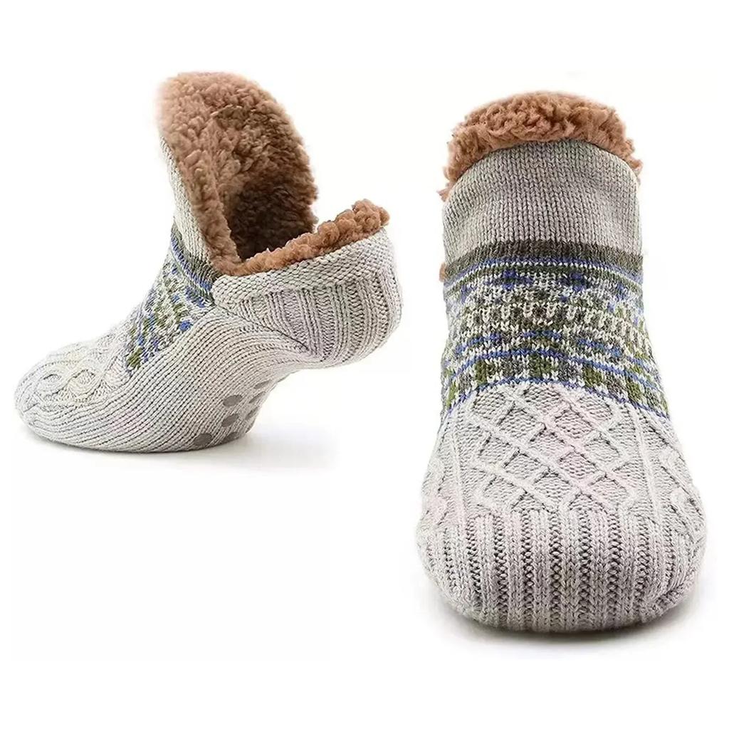 Winter Indoor Floor Socks Warm Women Men Socks Home Bedroom Sleeping Socks Non-slip Knitted Adult Plus Fleece Carpet Socks