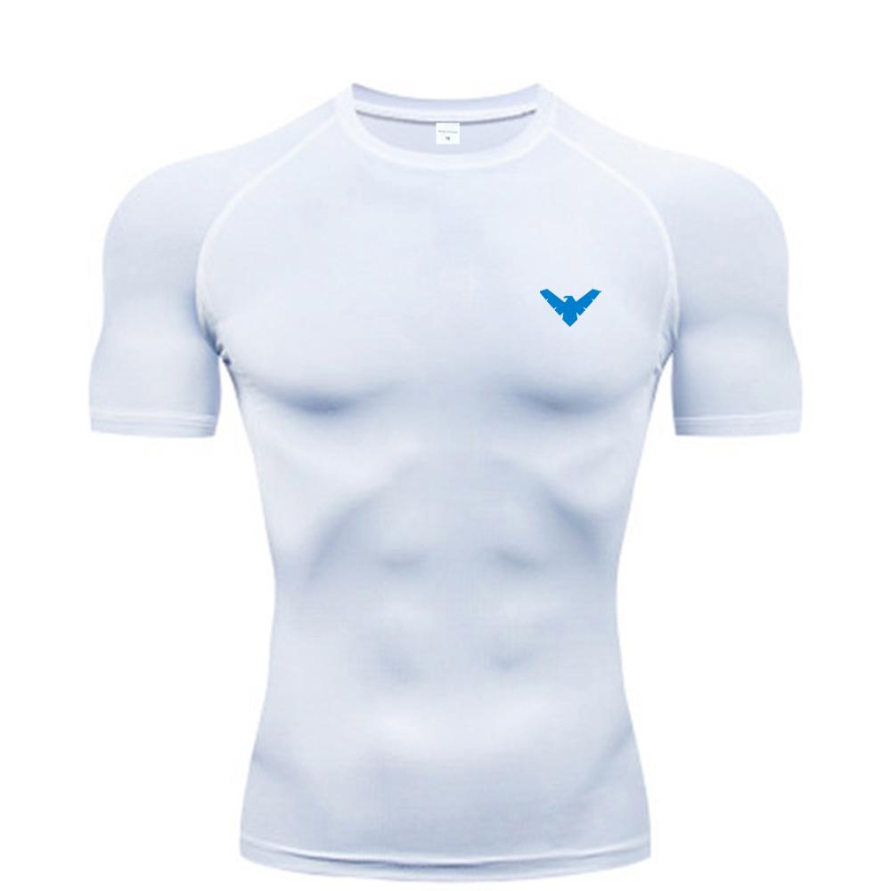

Men s Running Compression T-Shirt Short Sleeve Gym Fitness Sport Tee Male Jogging Athletic Shirt Top for Tracksuit S