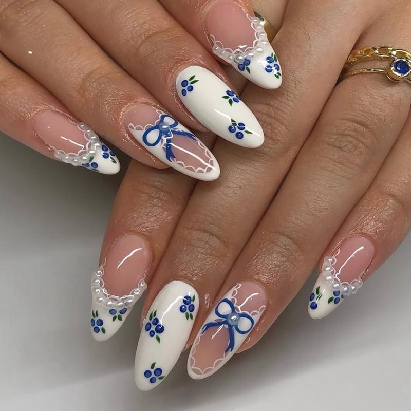 INS Hot Selling Accept Customization Duck Shape Artificial Fingernails Manicure False Nails with Glue Stickers Press on Nails