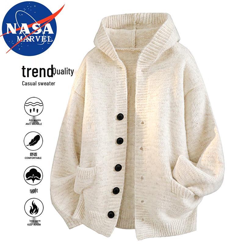 NASA MARVEL Men's Hooded Knit Cardigan