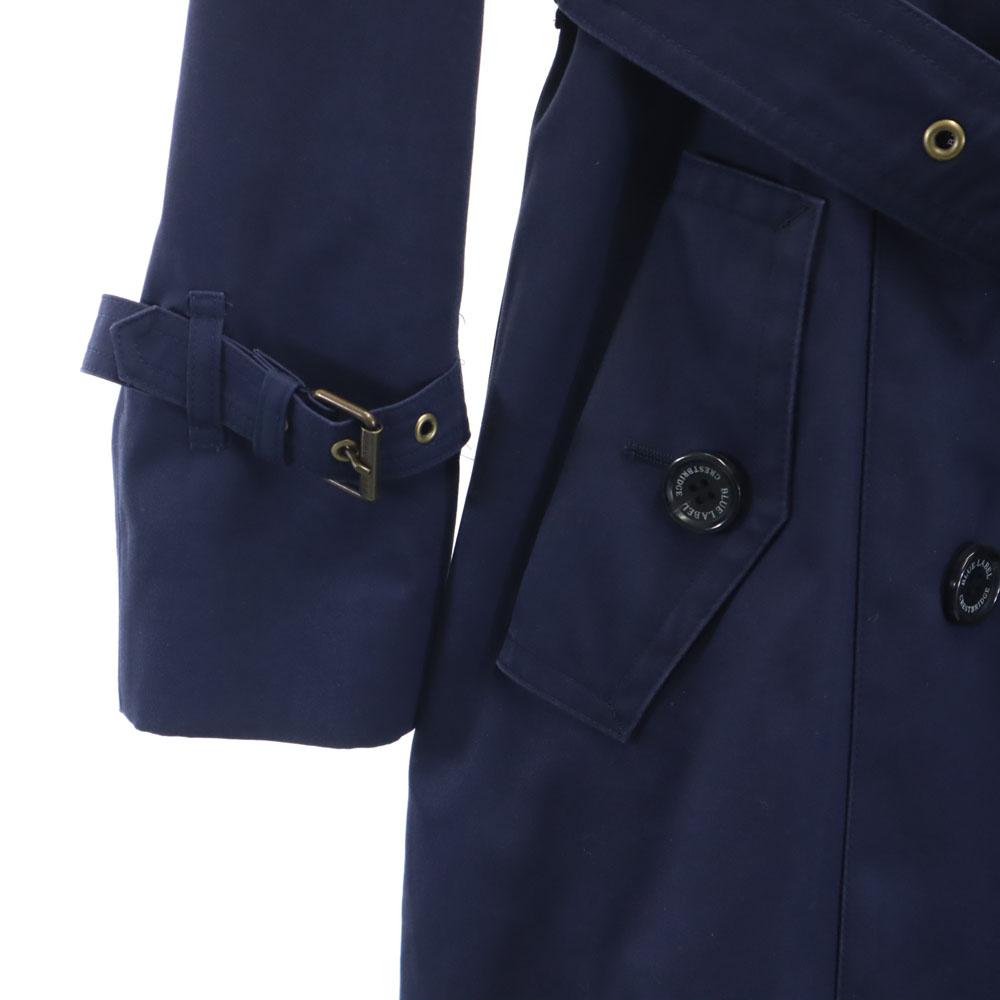 BLUE LABEL CRESTBRIDGE Sanyo Shokai with liner trench coat 36 Navy 2WAY Women Used