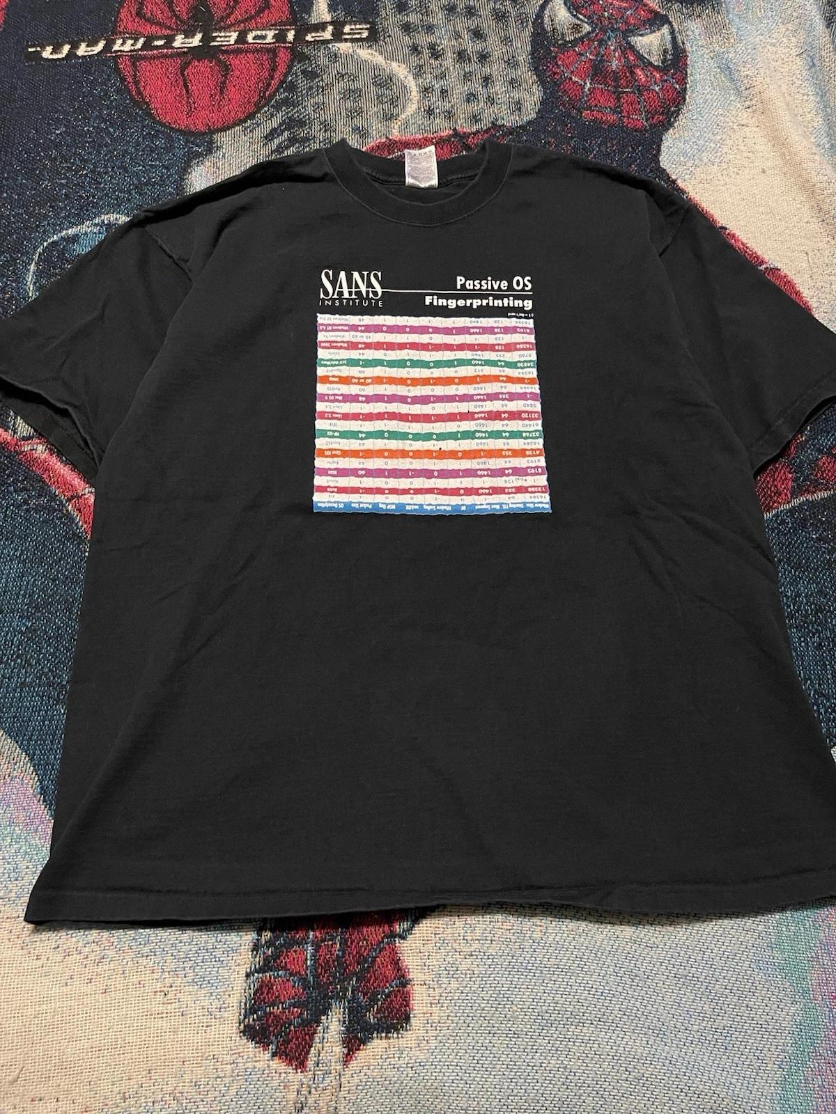 Vintage Y2K SANS Institute Shirt Men s XXL Passive OS Windows Tech Linux CPU 2XL