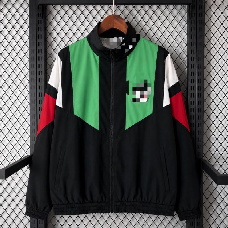 Unisex Retro Football Jacket Windproof Zip-Up Sportswear Oversized Fit Soccer Fans Running Hiking Cycling