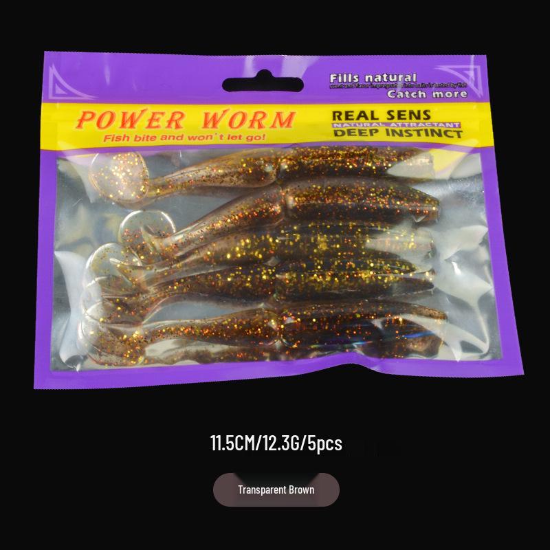 Locken: Zweiteiliger T-Schwanz Softbait für Mandarinfische, Kunstwurm mit hoher Dichte zum Meeresangeln.