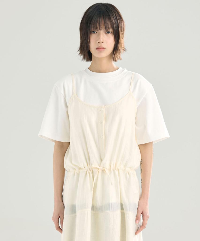 Sunnid Shirred Layered Dress White