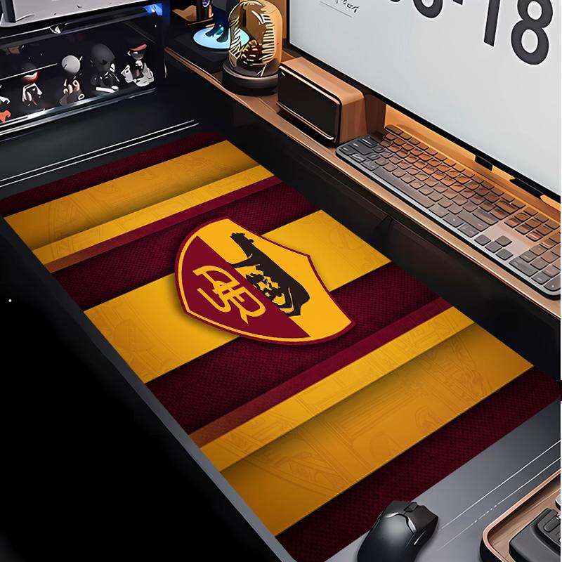 Tappetino per Mouse con Motivo Calcio AS Roma No?Tappetino Mouse da Gioco Antiscivolo con Base in Gomma per Scrivania Ufficio Casa