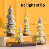 4 Pieces Miniature Christmas Tree Flocking Artificial Pines with Wood Stands for Table Decoration Desktop Ornament