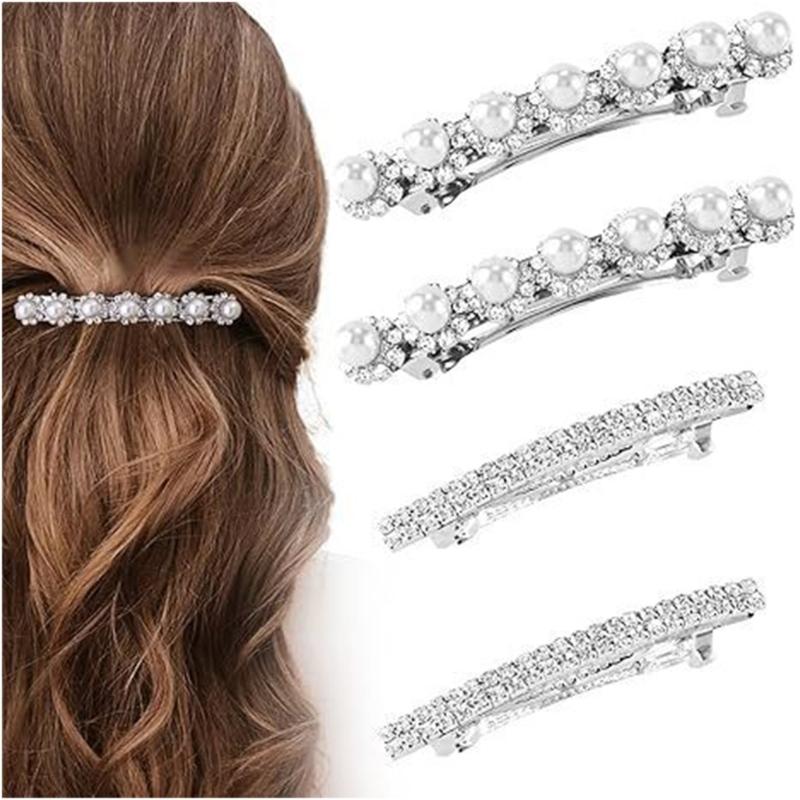 Sparkling Rhinestones Bride Hair Clip Wedding Hair Pin Spring Barrette Hair Ornament for Bride Ceremony Photography Wear