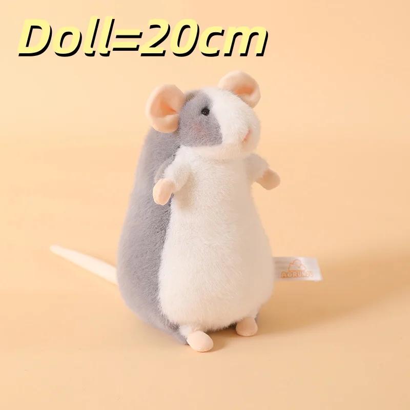 Peluche Topo Cartone Animato Morbido Pelliccioso Animale di Peluche Ratto Adorabile Topo Elegante Peluche Per Ragazza Decorazione Casa Regali di Compleanno